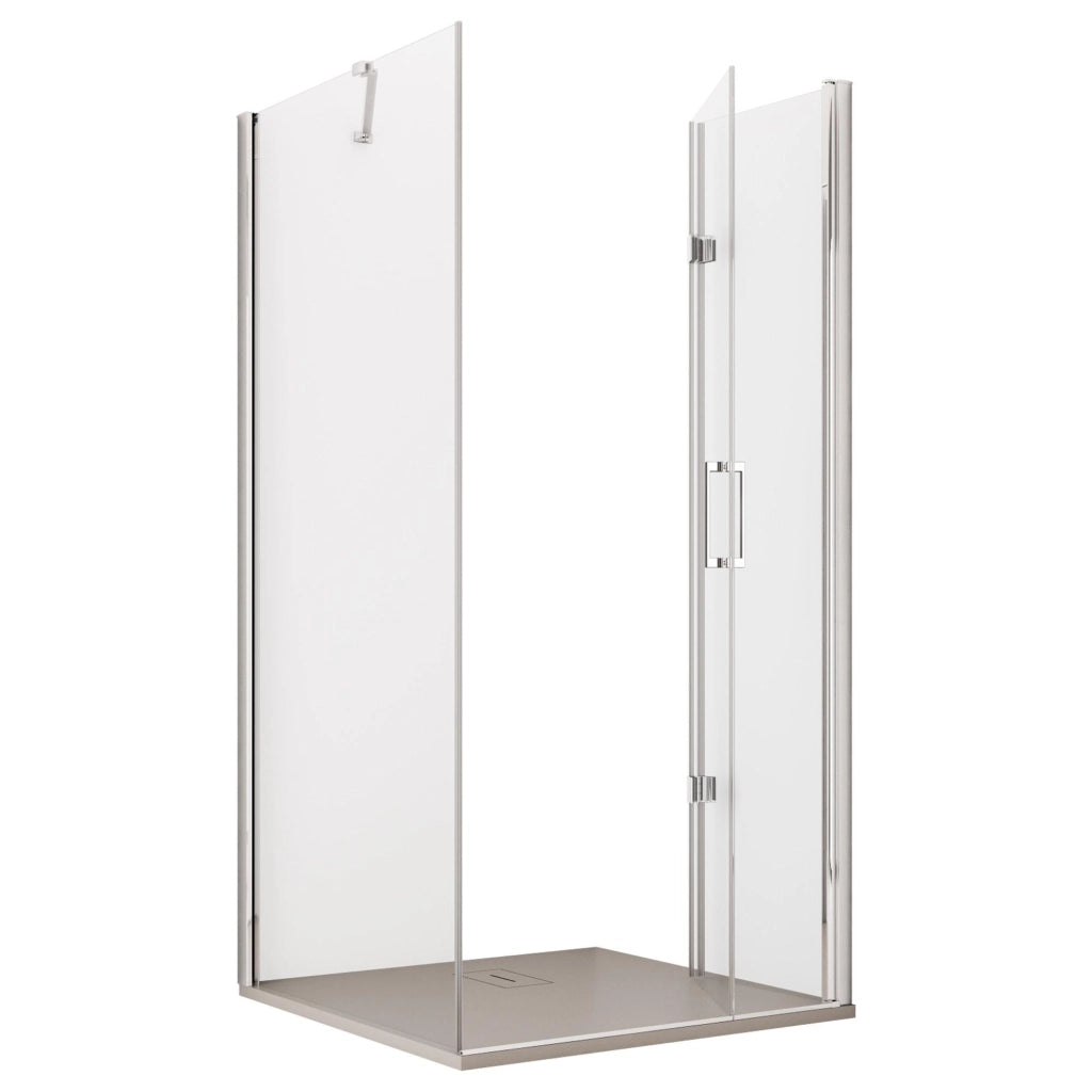 Box Doccia Angolare 100x70 cm 1 Anta a Libro in Cristallo Trasparente 6mm H195 Bonussi Eloisa