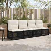 Divano a 4 posti 4 pz 4-Numero di posti Nero polyrattan 42026719