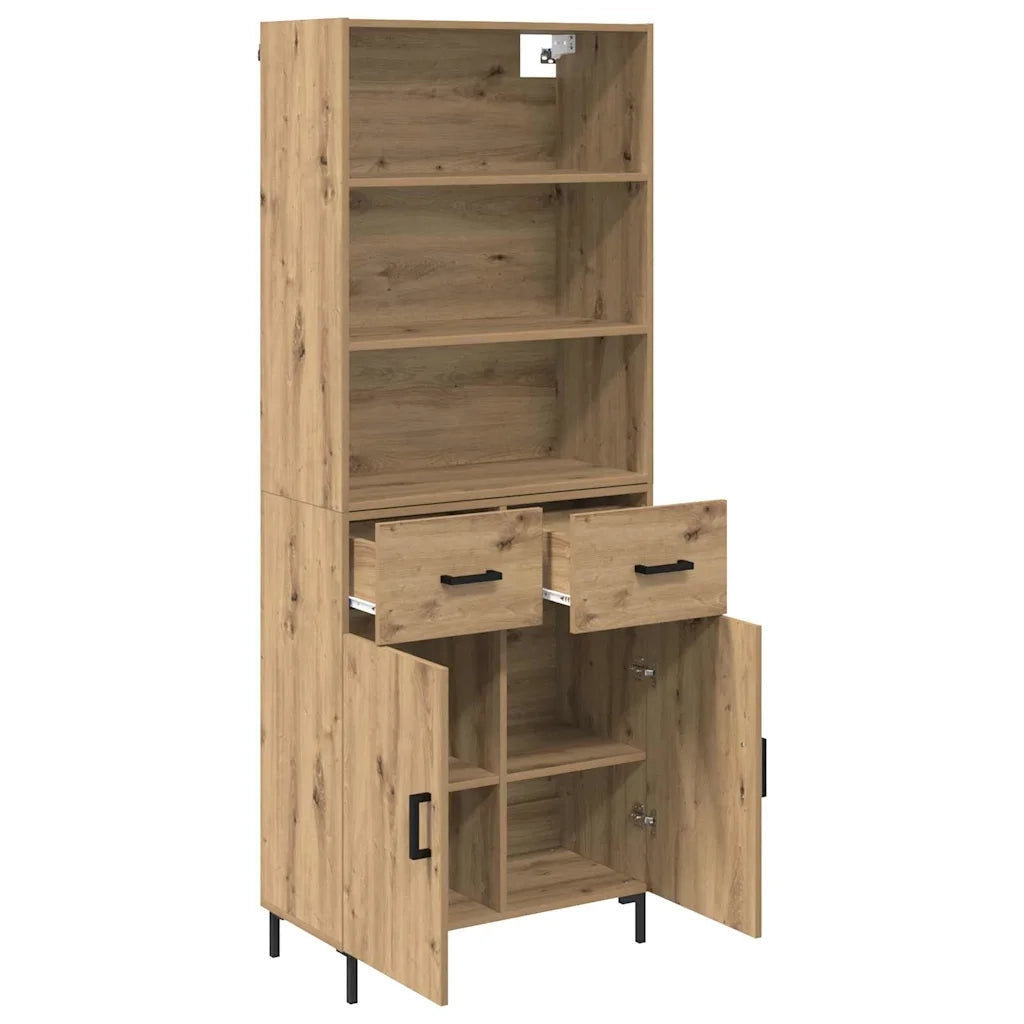 Credenza con Cassetto-Buffet-Armadio da cucina Rovere artigianale 69,5 x 34 x 180 cm 713041