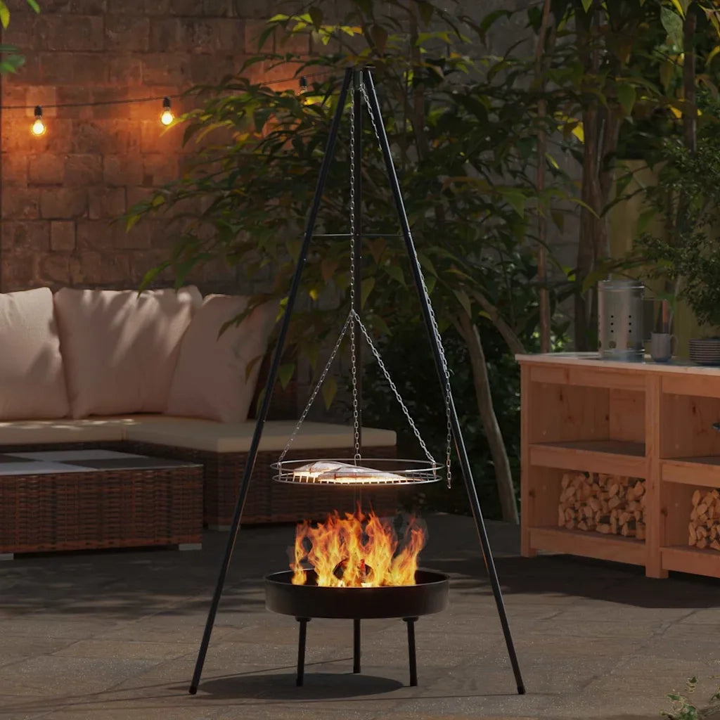 Treppiede da Campeggio 3 pz Nero Acciaio CFW2870069