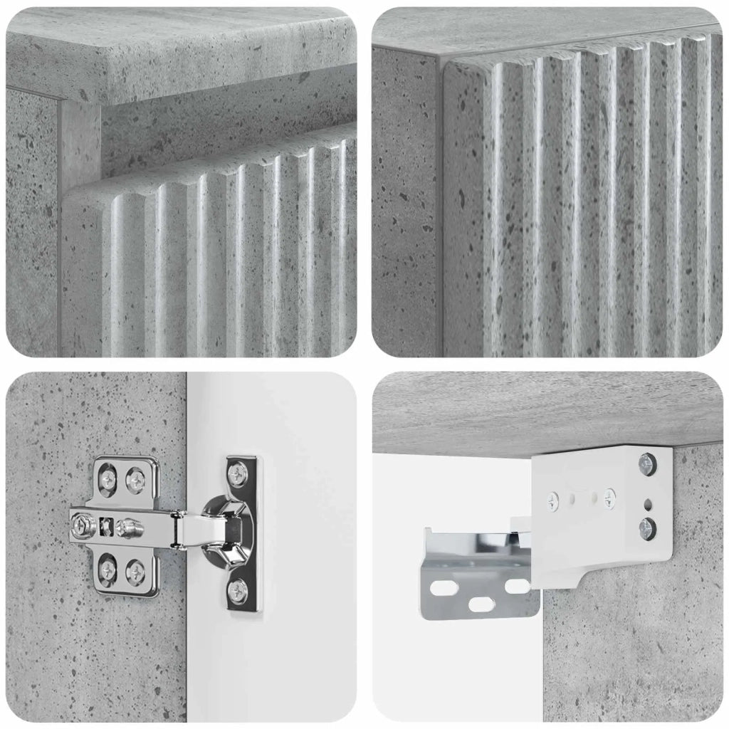 Set di mobili per il bagno 3 pz Grigio Cemento 3406066
