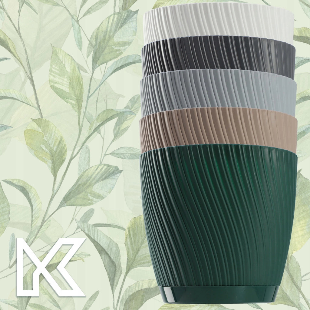 Vaso da fiori KADAX con supporto, coperchio, ciotola rotonda, 15 cm, verde