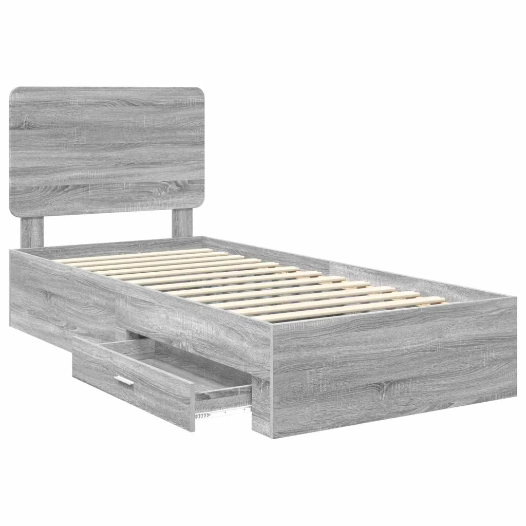 Struttura del letto Grigio Sonoma 90 x 190 cm Legno multistrato 3412842