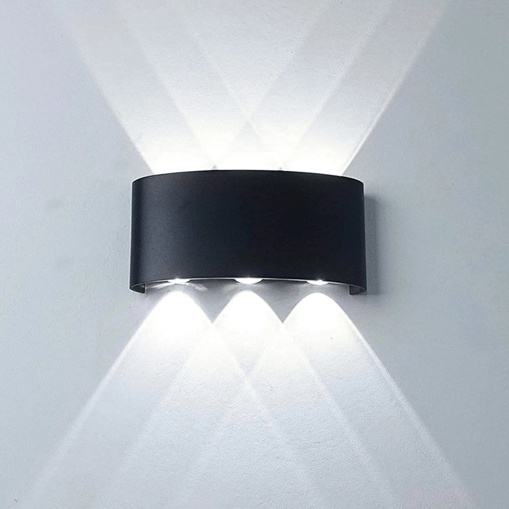 APPLIQUE MODERNA LUCE A LED LAMPADA DA PARETE MURO DA 16W PER ESTERNO NERO LUCE BIANCA FREDDA 6500K