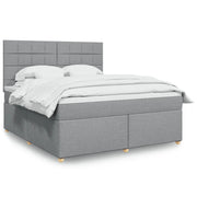 Giroletto a Molle con Materasso Grigio Chiaro180x200 cm Tessuto