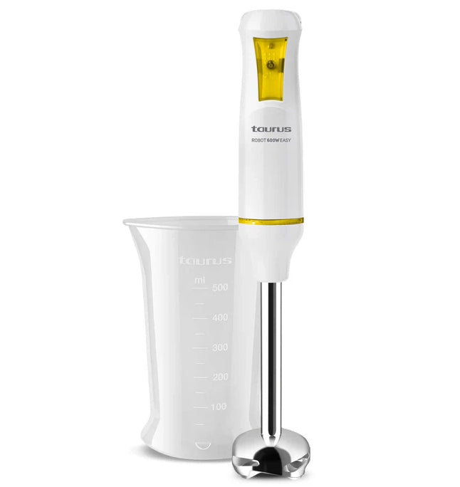 Taurus robot 600 easy inox frullatore a immersione 600w, singolo pulsante e velocità