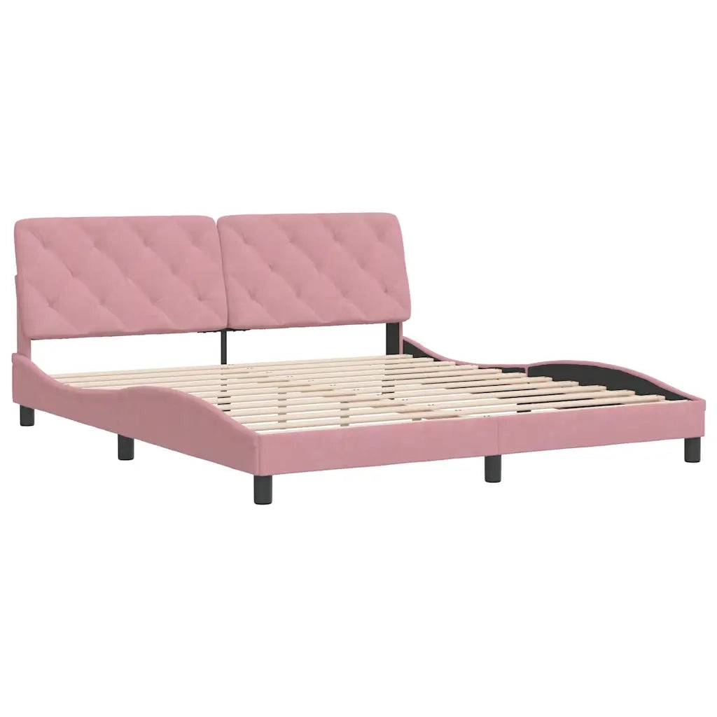 Giroletto senza Materasso Rosa 180x200 cm in Velluto 3207940