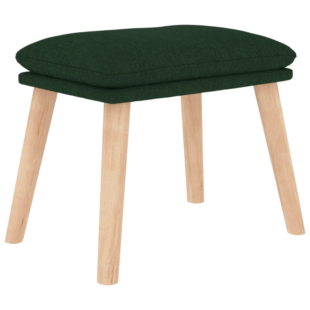 Poltrona Relax con Poggiapiedi Verde Scuro in Tessuto 3097347