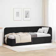 Cornice del letto ad angolo Nero 80 x 200 cm Velluto