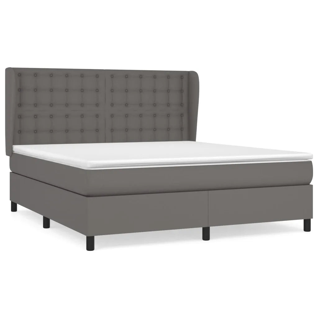 Giroletto a Molle con Materasso Grigio 160x200 cm in Similpelle 3129043