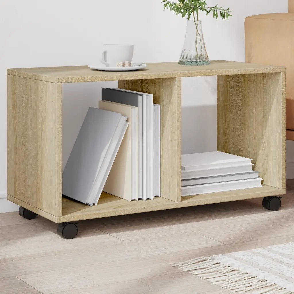 vidaXL Mobiletto con Ruote Rovere Sonoma 72x33x42,5 cm in Truciolato