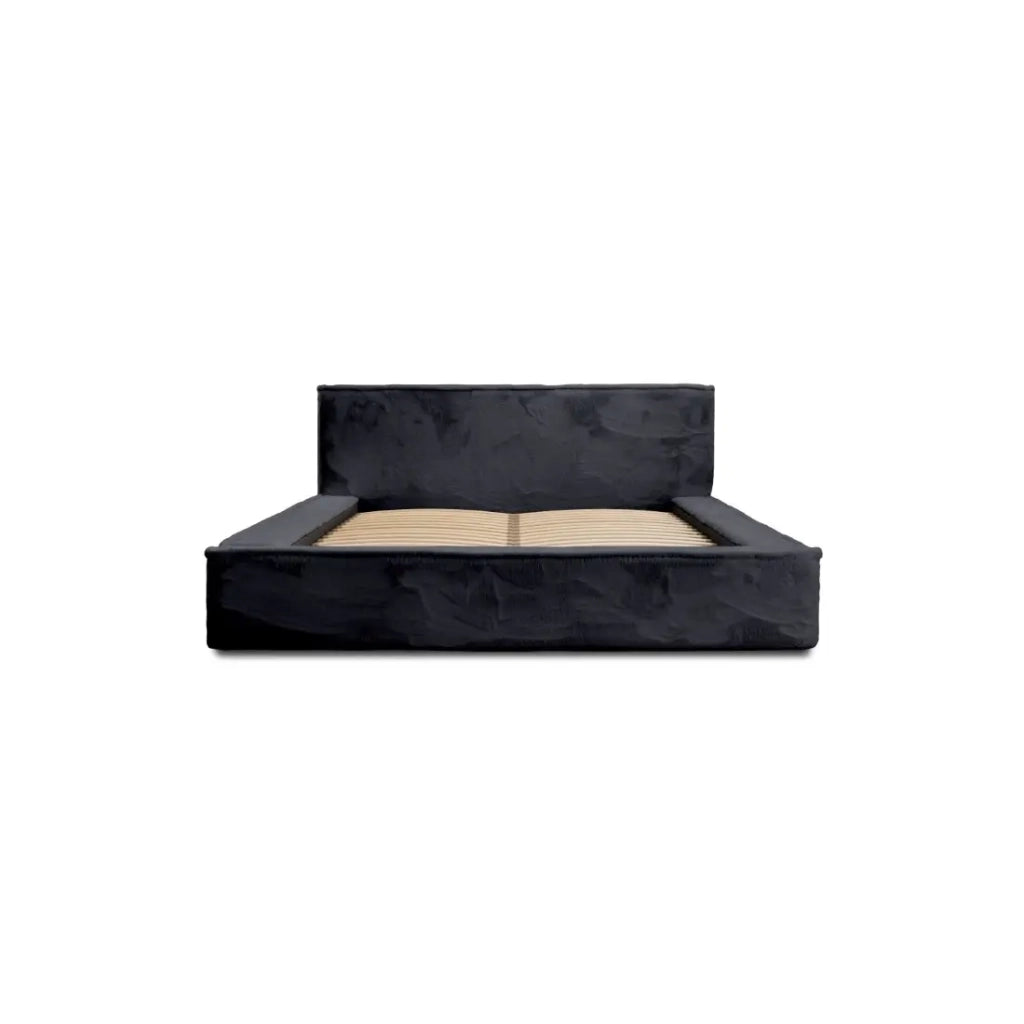 Letto contenitore ORLANE – Nero Ardesia polare – 140x200 cm – Rete sollevabile – Design di alta gamma