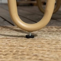 Salotto da Giardino in Rattan Stile Boho con Divano 2 Posti, 2 Poltrone e Tavolino con Vetro
