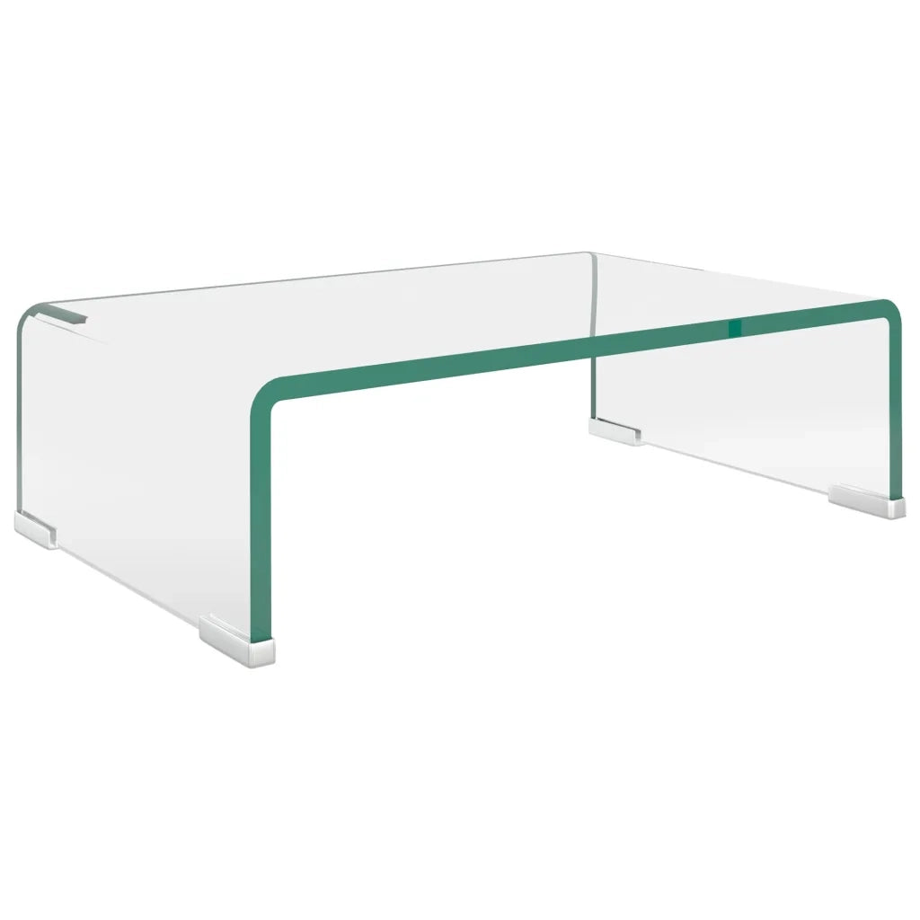 Mobile/Rialzo porta TV-Supporto per TV in Vetro Bianco 40x25x11 cm