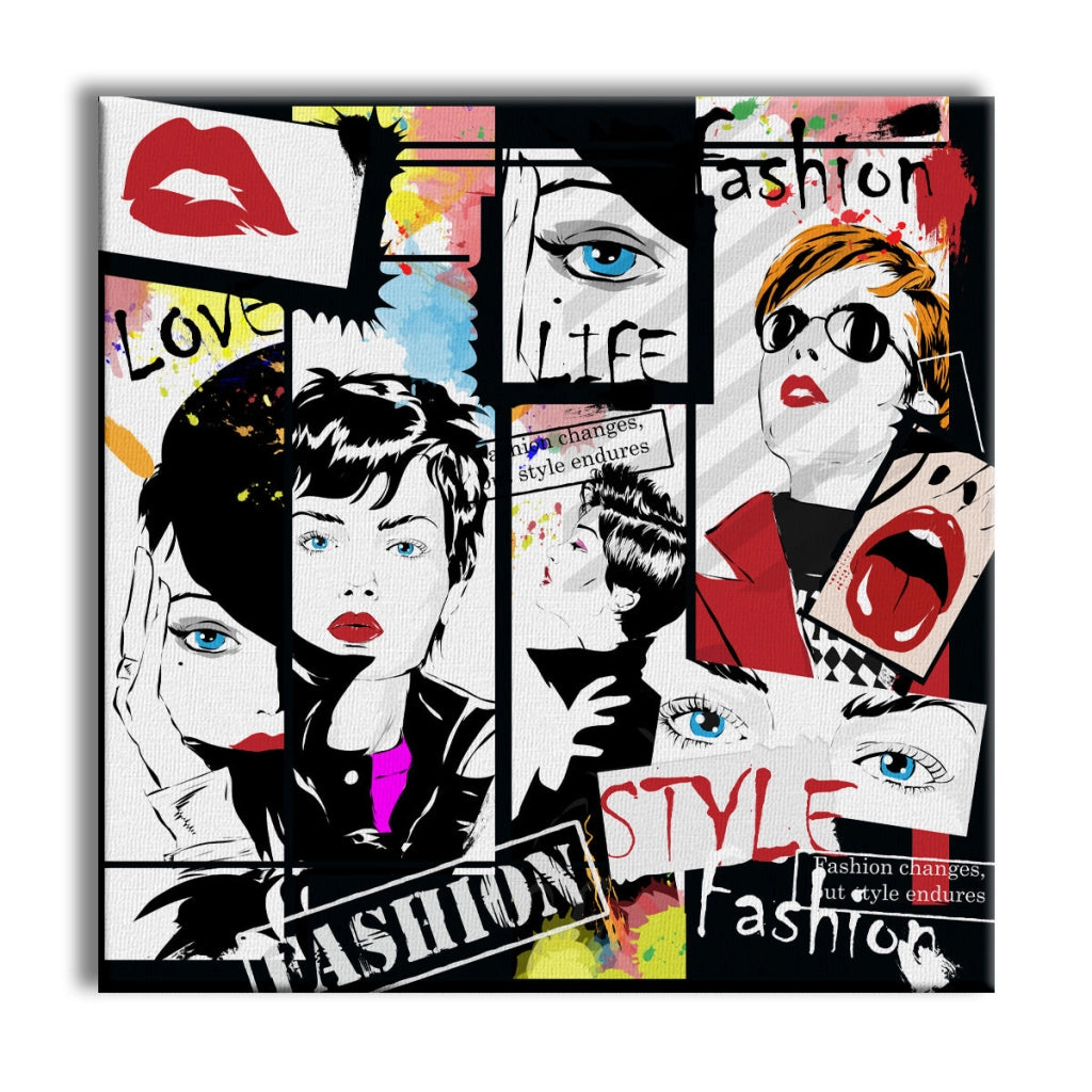 Fashion -  Quadro Canvas Contemporaneo su telaio in legno Misura: 100x100 cm