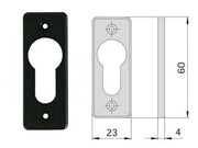 BOCCHETTA IN NYLON NERO PER CILINDRI SAGOMATI 06012 01- - mm.23x60, spessore mm.4 (06012010) - 5 pezzi CISA