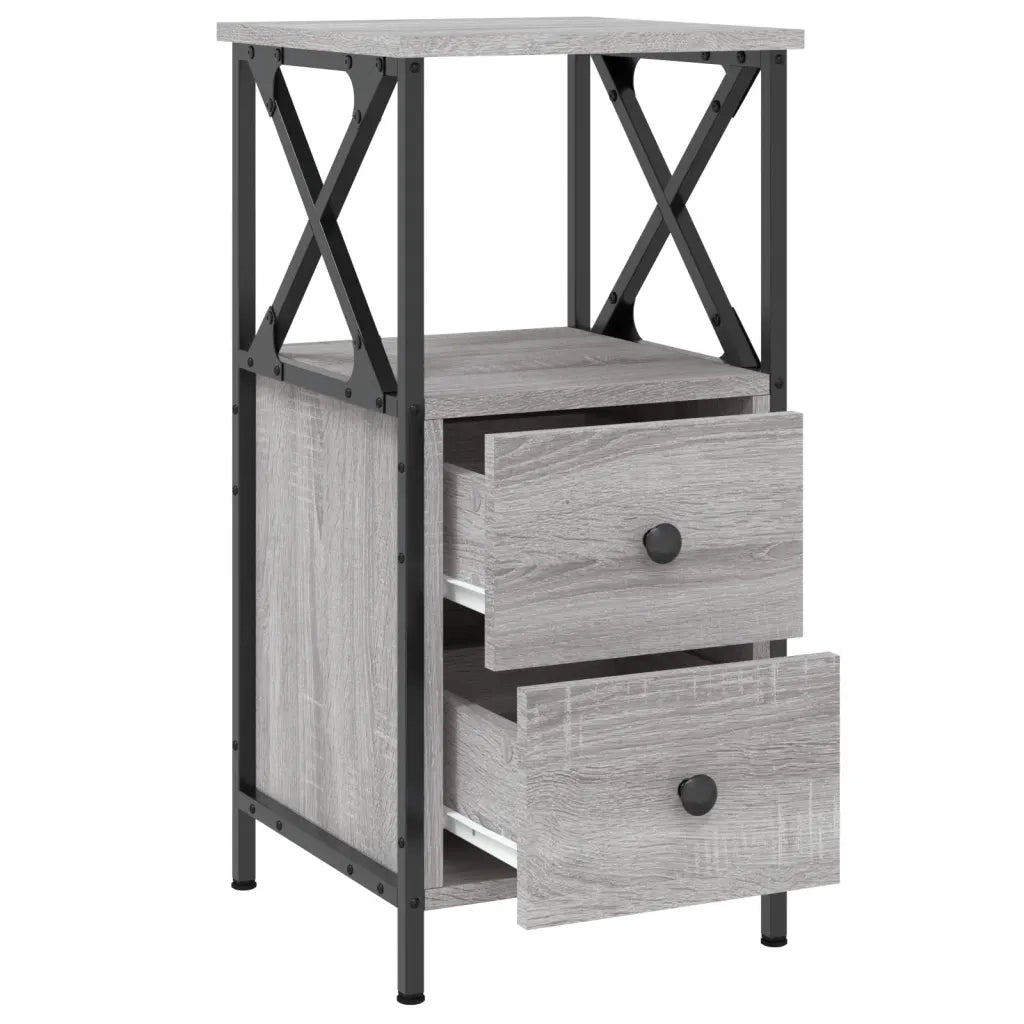 Comodino | Armadio da Notte | Mobiletto da notte Grigio Sonoma 34x35,5x70 cm in Legno Multistrato
