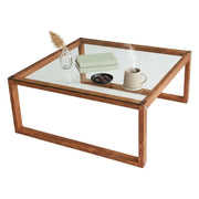 Aldino, Tavolino da Salotto Portariviste, 90x90x40h cm Marrone Noce