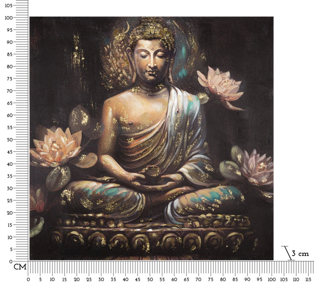 DIPINTO SU TELA BUDDHA -A- CM 100X3X100