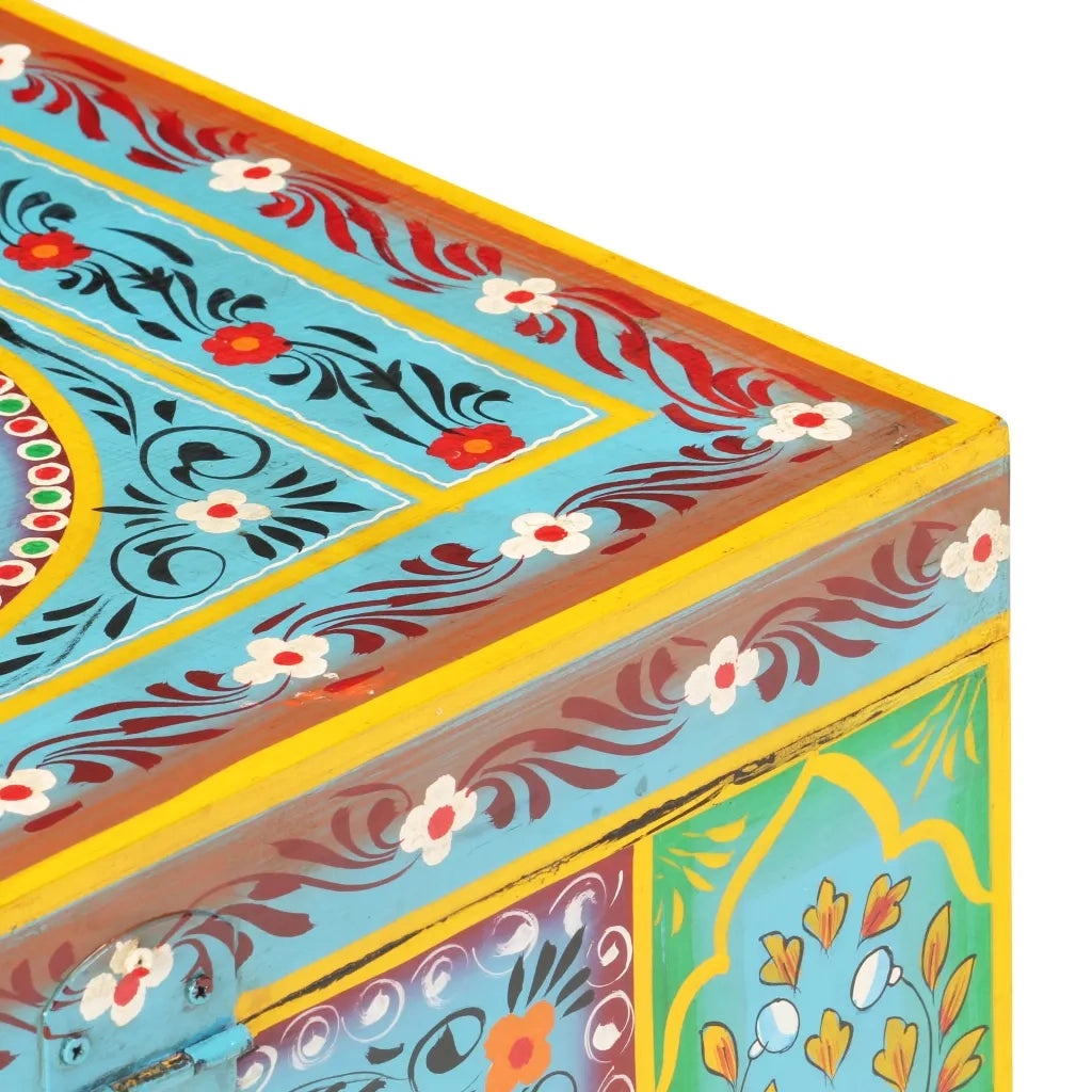Baule Dipinto a Mano 50x40x40 cm in Legno Massello di Mango cod mxl 60019