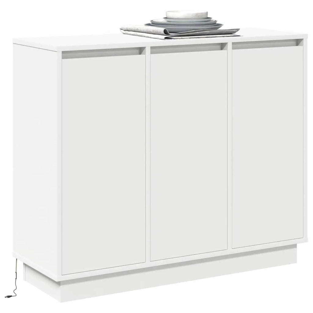 Madia LED Bianco 90 x 32 x 75 cm Legno multistrato 869674