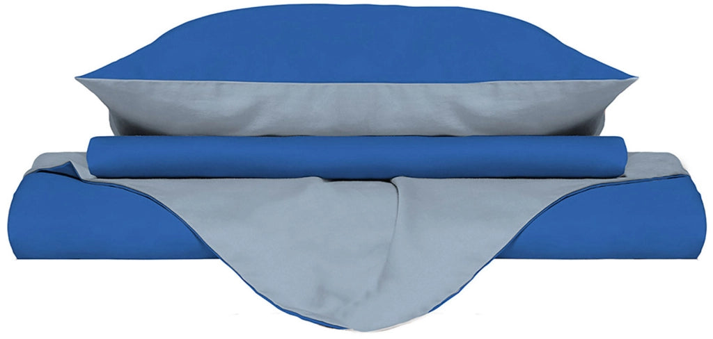 Copripiumino con Sacco e Federe Doubleface Royal/Azzurro Singolo