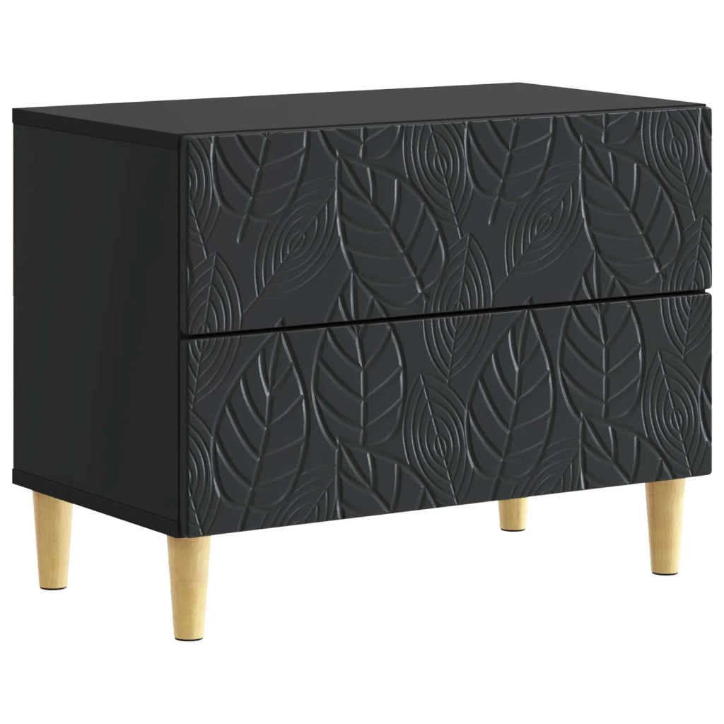 Comodino | Armadio da Notte | Mobiletto da notte Nero 62 x 34,5 x 48 cm Legno ingegnerizzato
