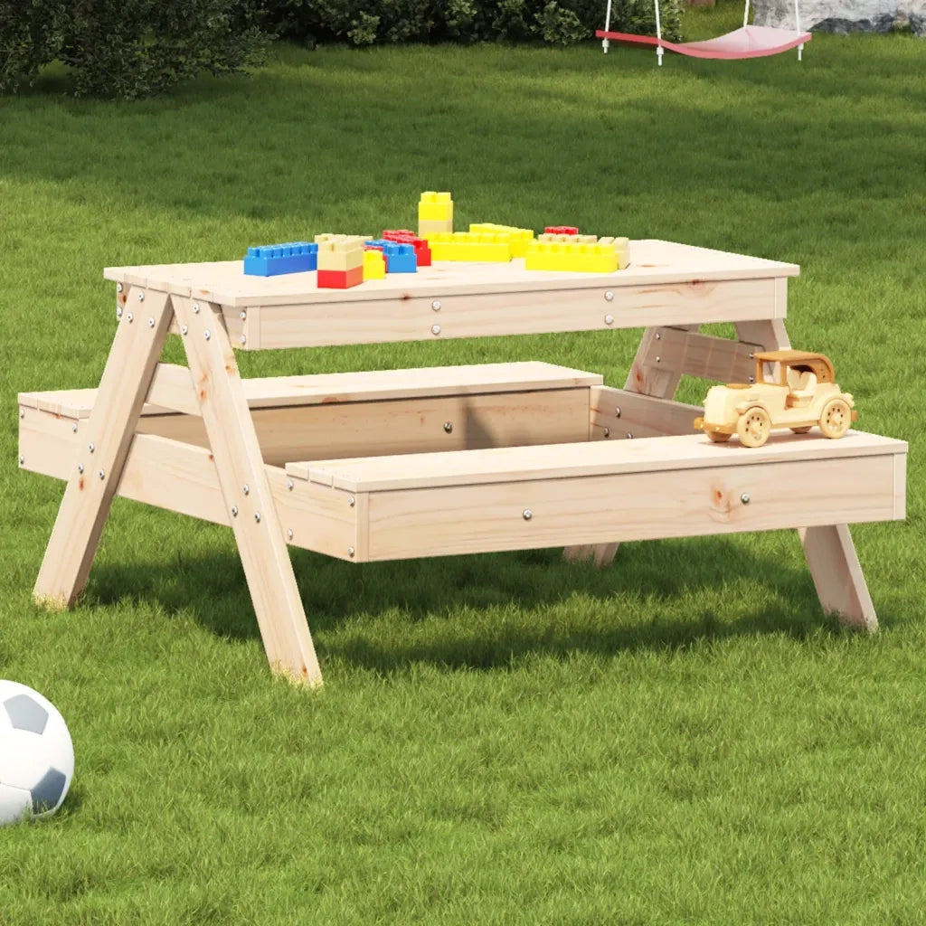 Tavolino da Giardino | Tavolo da Picnic per Bambini 88x97x52 cm Legno Massello di Pino