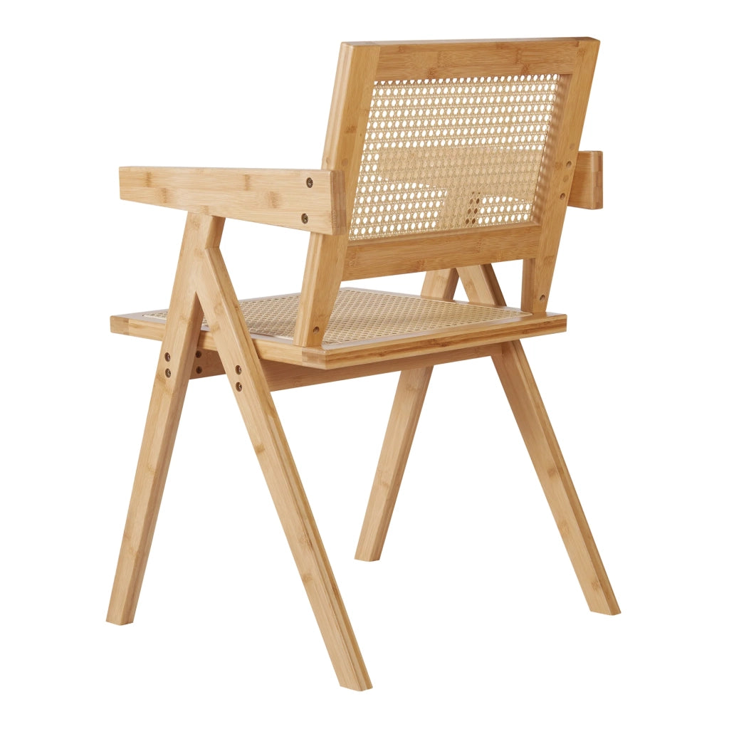 Sedia da pranzo in bambù e rattan 79 x 50 x 50 cm naturale 03_0009198