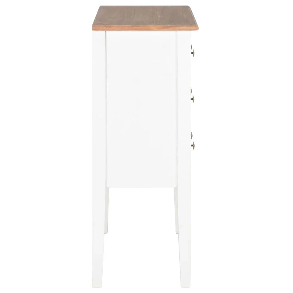 Credenza credenza consolle bianca contenitore 80 cm in legno massello 4402224