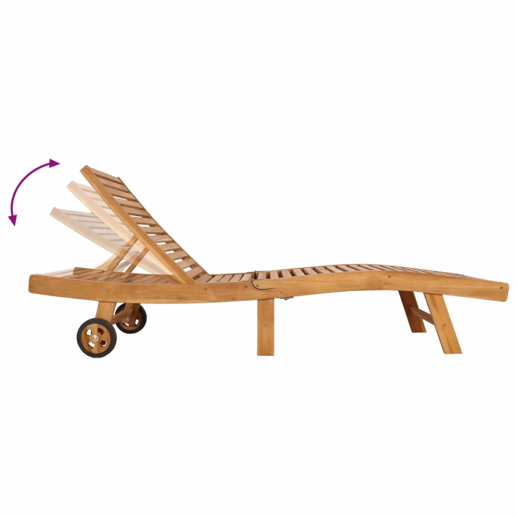 Lettino da Lettino sole | Sdraio da giardino | Lettino da sole Marrone Legno di teak solido