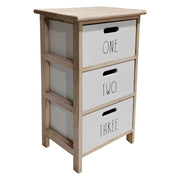 Cassettiera Write 3 Cassortiti 34x25x62 Frontale Bianco Con Stampa