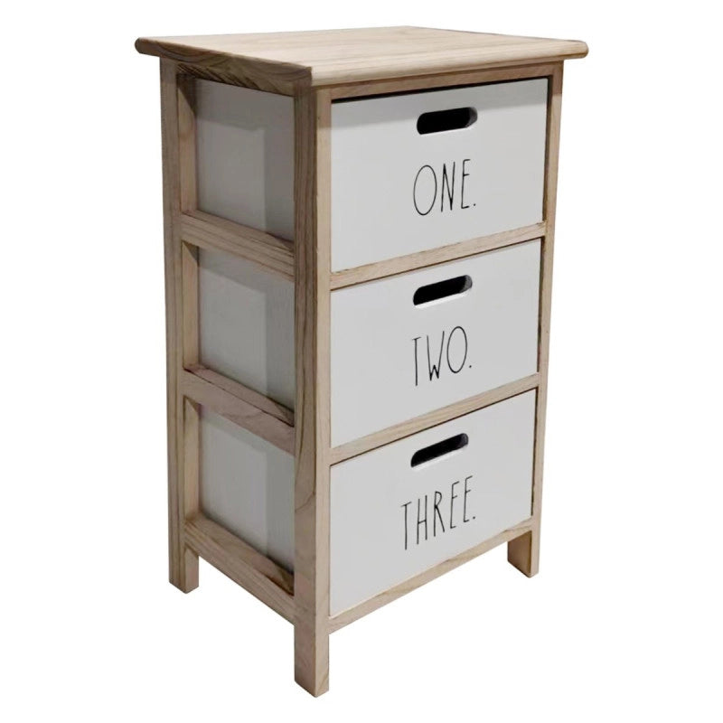 Cassettiera Write 3 Cassortiti 34x25x62 Frontale Bianco Con Stampa