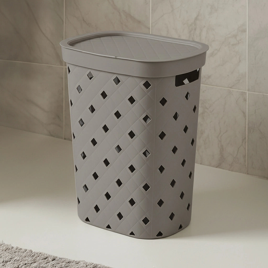 Portabiancheria tortora 55 litri in plastica resistente – Fiber