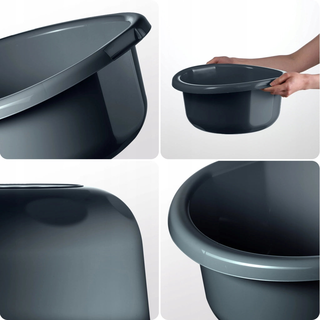 Bacinella in plastica KADAX, forma rotonda, con manici, 11 litri.