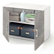Serafinito, Armadio Multiuso 2 Ante un Ripiano Made in Italy, 90x66h cm Grigio Cemento