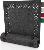 Tavolo Decorativo in Pelliccia - Pelliccia Tavolo Invernale Grigia Scura di Pelliccia come Decorazione per Tavolo - Pelliccia Tavolo Copertura Invernale (100x30 cm)