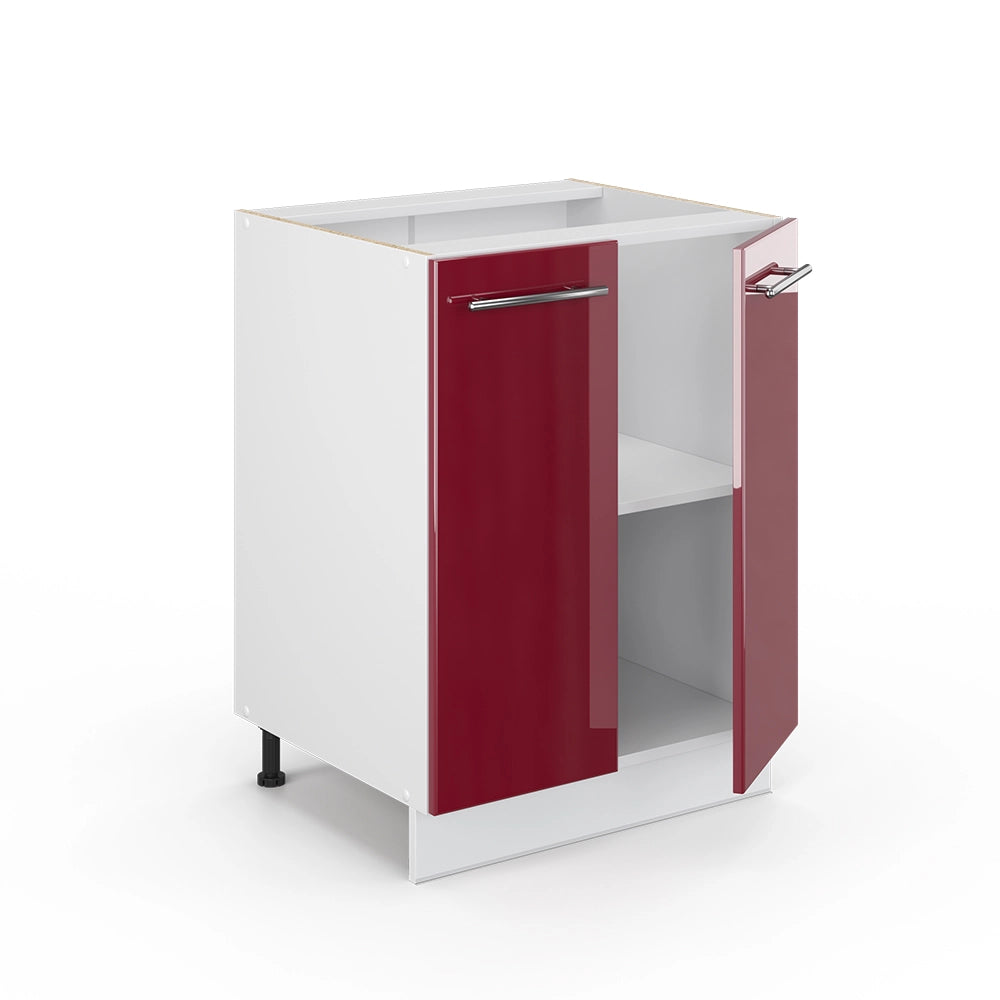 Mobiletto base cucina Fame-Line Bordeaux lucido/Bianco 60 cm senza piano di lavoro Vicco