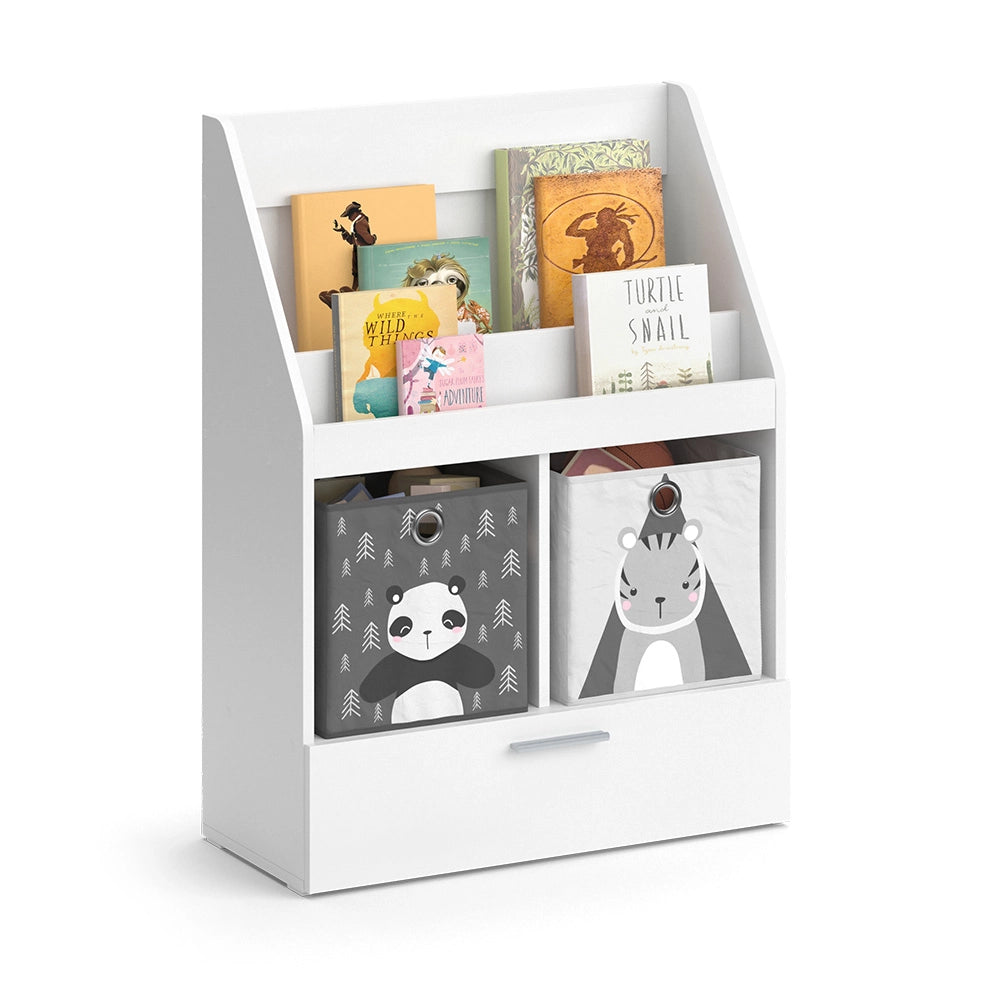 Vicco Libreria bambini Bianco 31.2 x 96.2 cm con cassetto e 2 scatole pieghevoli opt.2