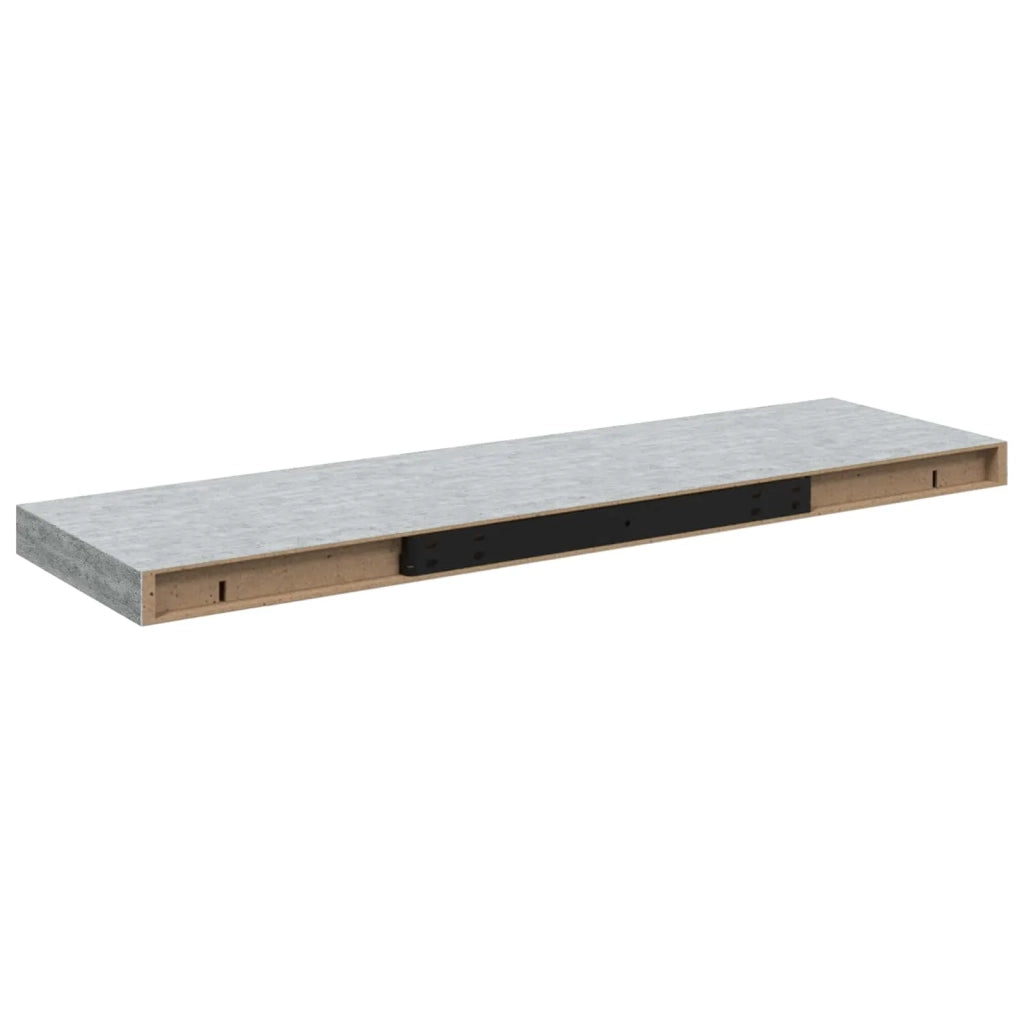 Scaffali a Parete 2 pz Grigio Cemento 80x23,5x3,8 cm in MDF 326601