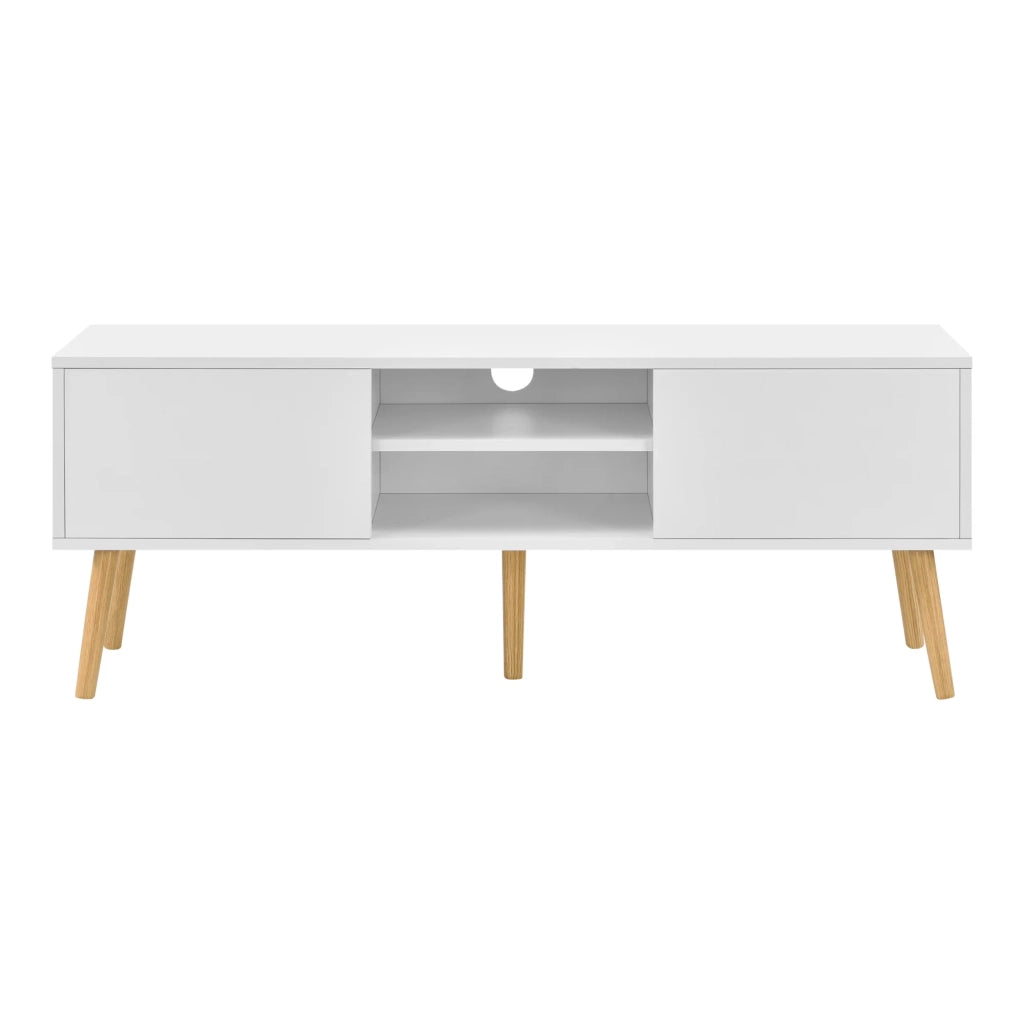Mobile porta TV di design con panca PVC 120 cm bianco effetto rovere 03_0005861