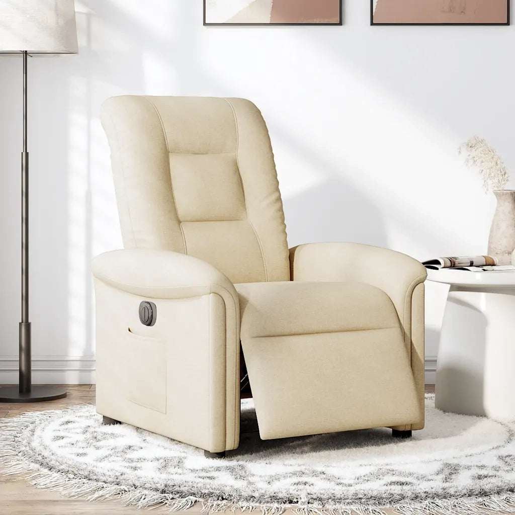 Poltrona Elettrica Reclinabile Crema in Tessuto 3303242