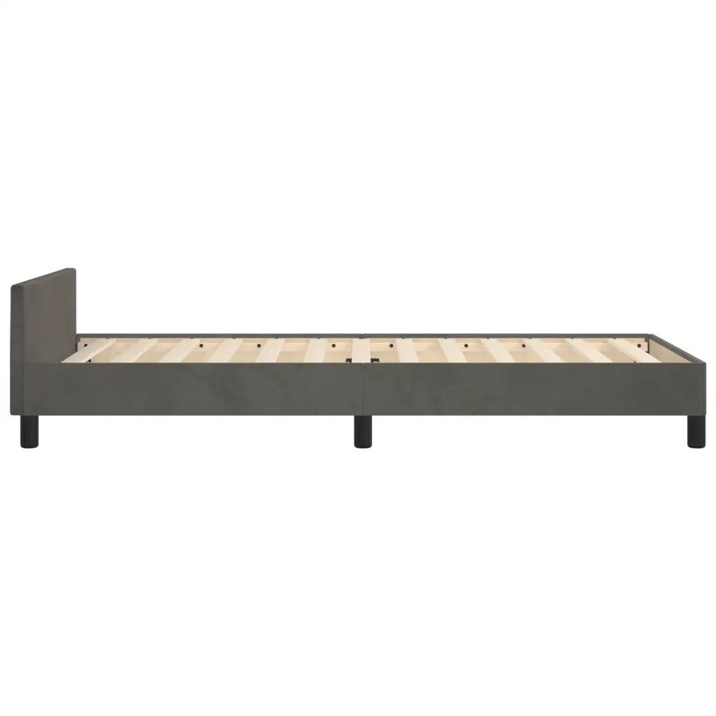 Giroletto senza Materasso-Struttura Letto Grigio Scuro 90x190 cm Velluto 552864
