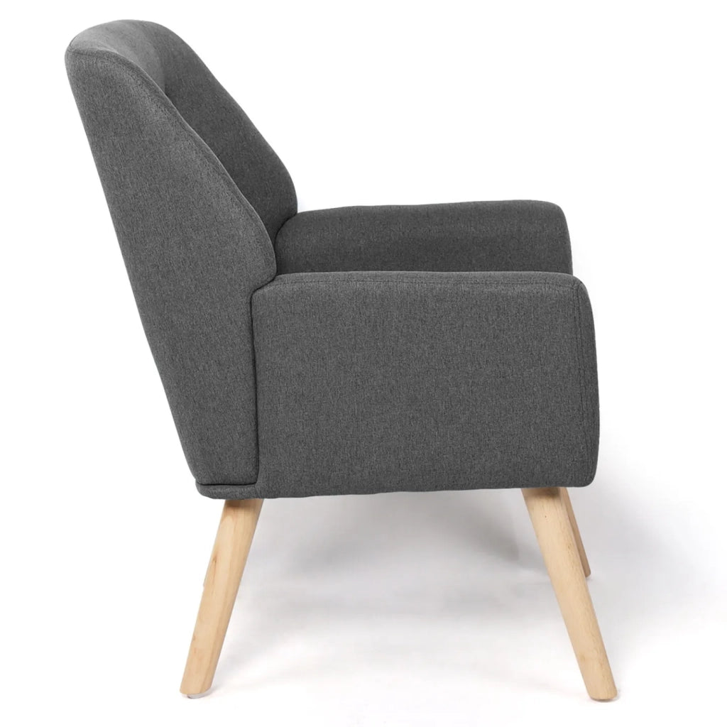 IDMarket - Poltrona scandinava in tessuto grigio antracite NAT