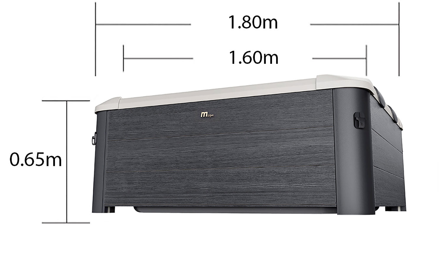 Vasca Idromassaggio da Esterno Spa Smontabile 180x180x65 cm 6 Persone Oslo Plus Pannello OLED