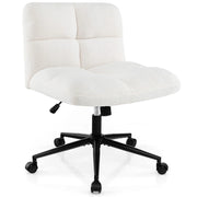 Sedia da ufficio con rotelle 73 x 69 x 79-87 cm moderna e confortevole imbottitura struttura in metallo regolabile beige 20_0011123