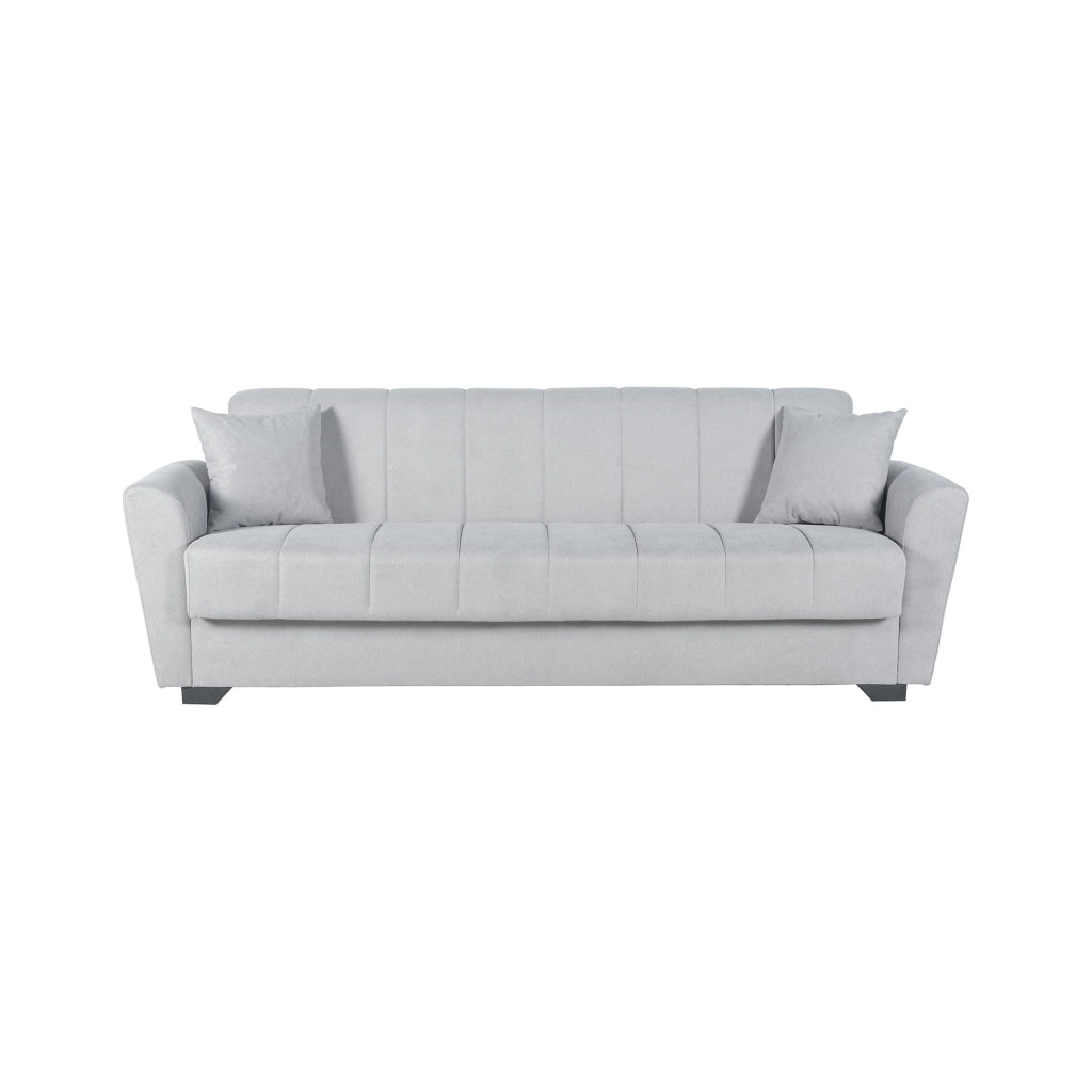Ribera, Divano Letto 3 Posti Contenitore, 225x83 cm Grigio Chiaro