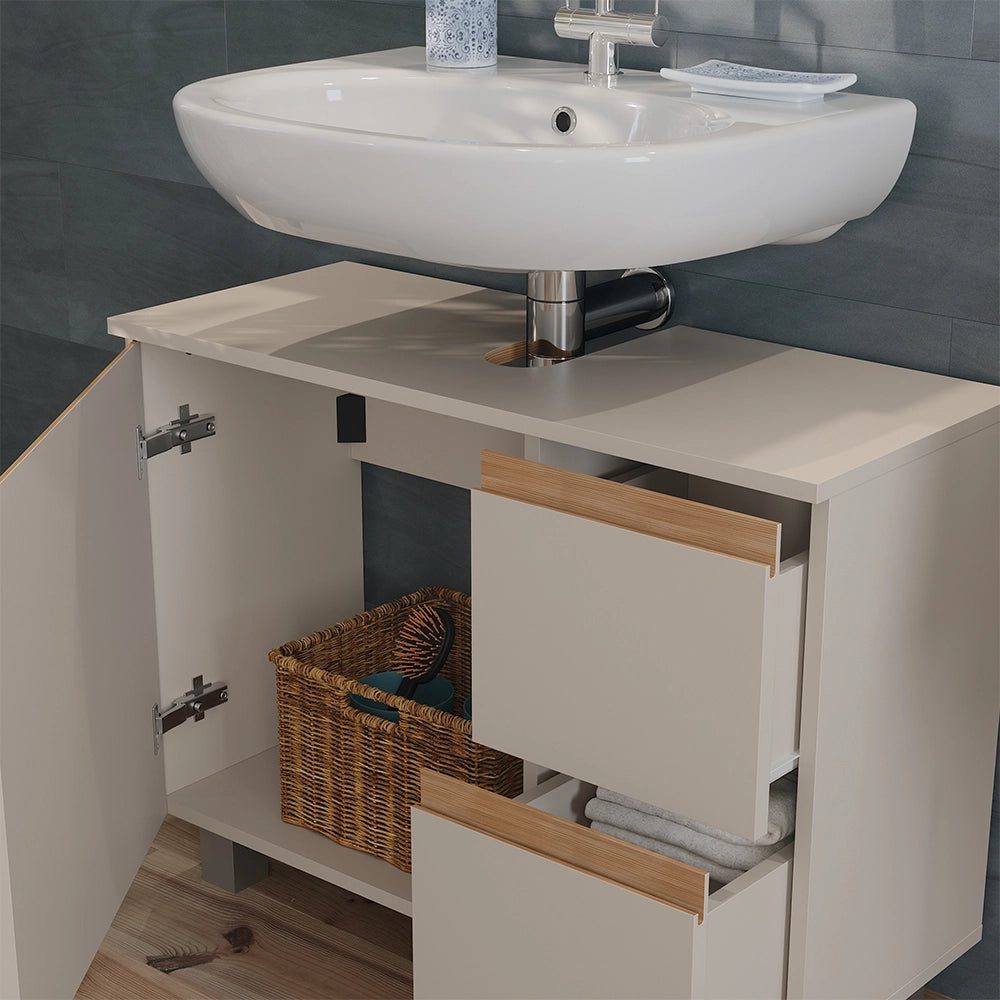 Vicco Mobile sottolavabo per bagno Cashmere/Artigianale 80 x 60.8 cm con 2 cassetti