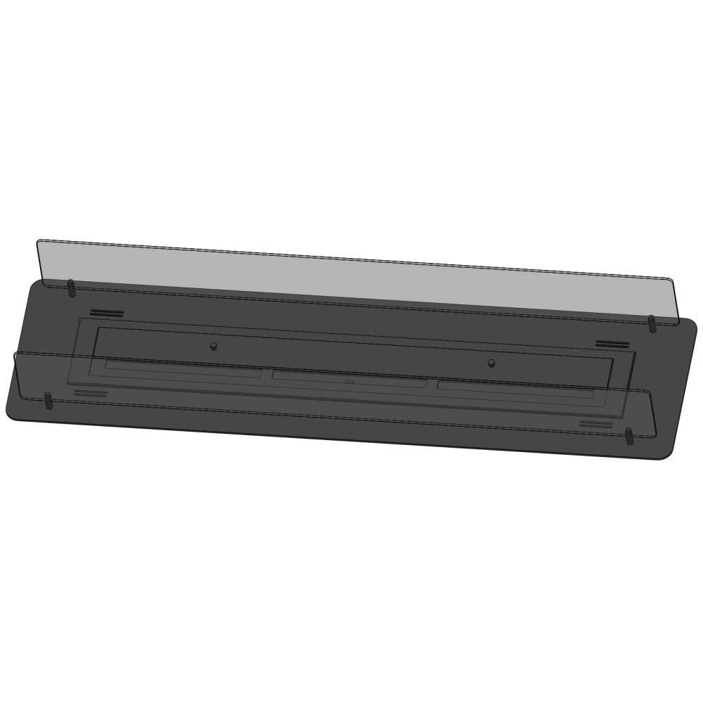 Camino a Bioetanolo da Incasso o appoggio Insert Black 1200 - Biocamino nero sottile con due vetri, Serbatoio 3l - 120cm