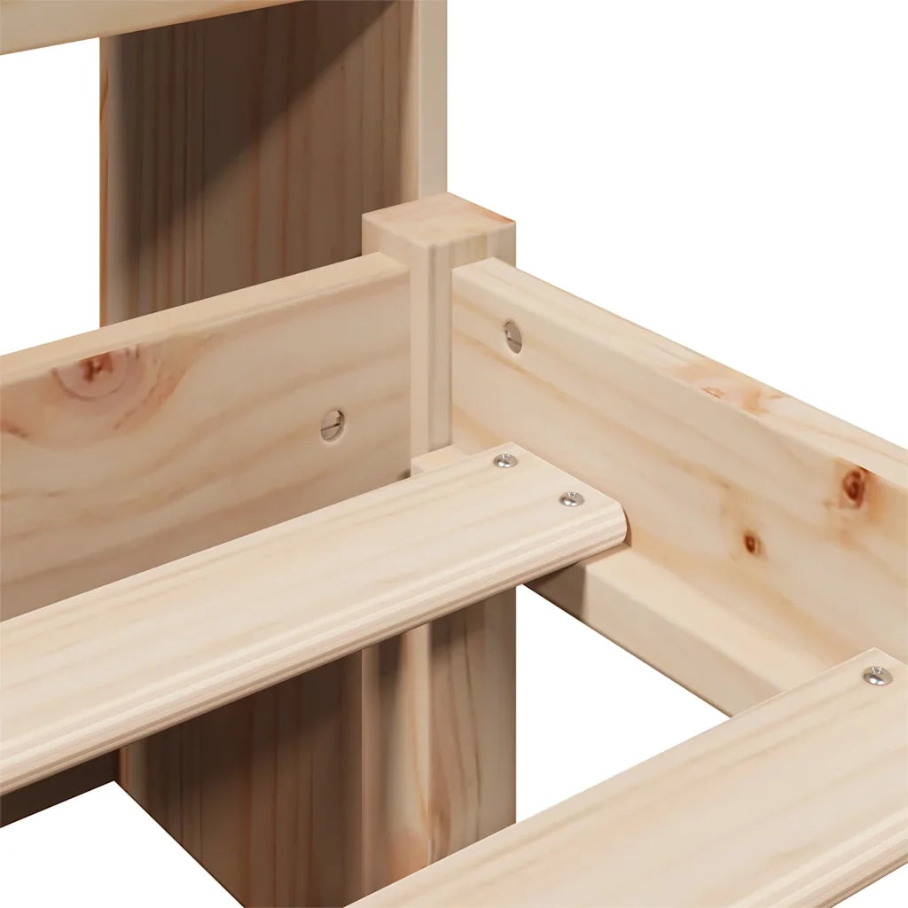 Letto Libreria senza Materasso 90x190 cm Legno Massello Pino